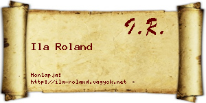 Ila Roland névjegykártya